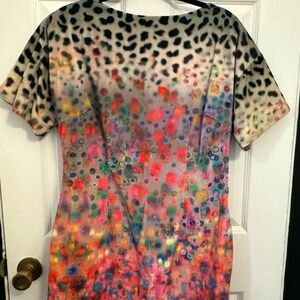 H & M velvet Leopard print multicolored dress, size 12